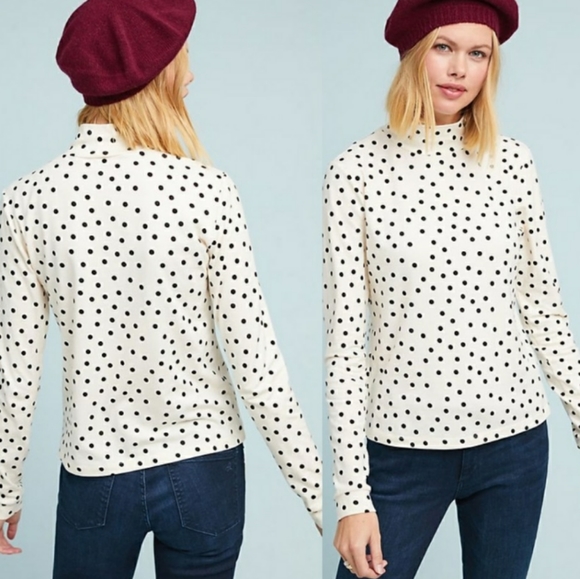 Anthropologie Sweaters - Maeve by Anthro Minuit Dotted Turtleneck Sweater